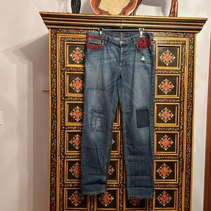 Vintage Eddie Bauer Boyfriend Flannel Accents Jeans Size 12